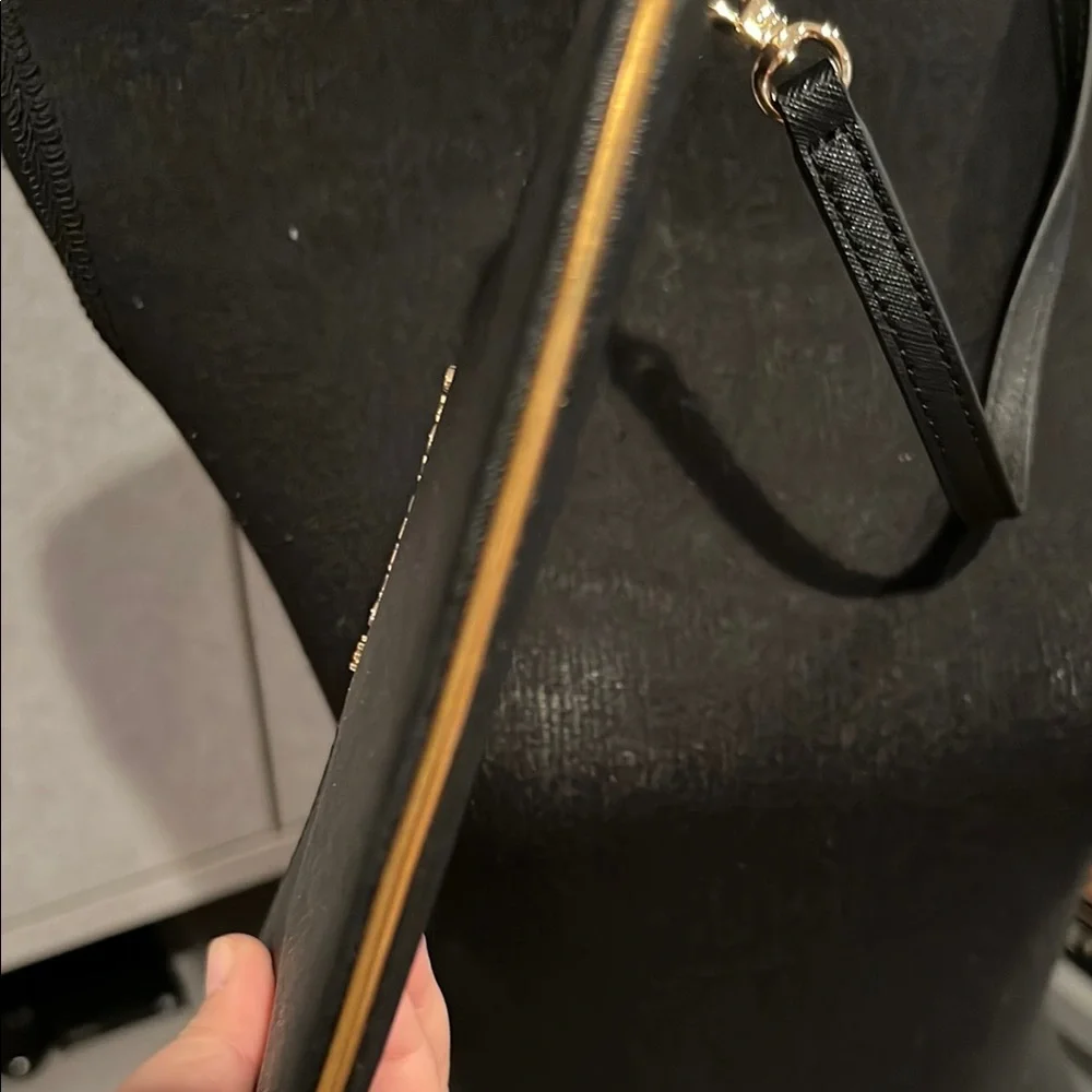 Michael Kors Black Clutch with Gold Hardware